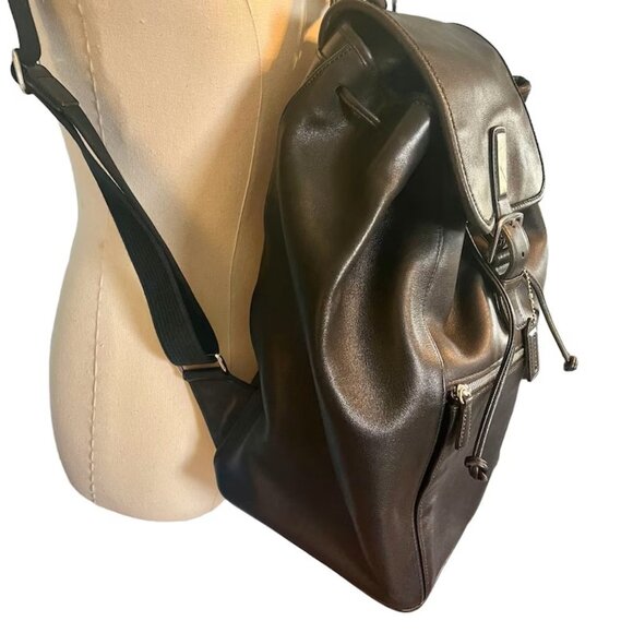 VINTAGE | Large Coach 5408 Black Leather Travel Backpack | Made in 2000 - Picture 2 of 12